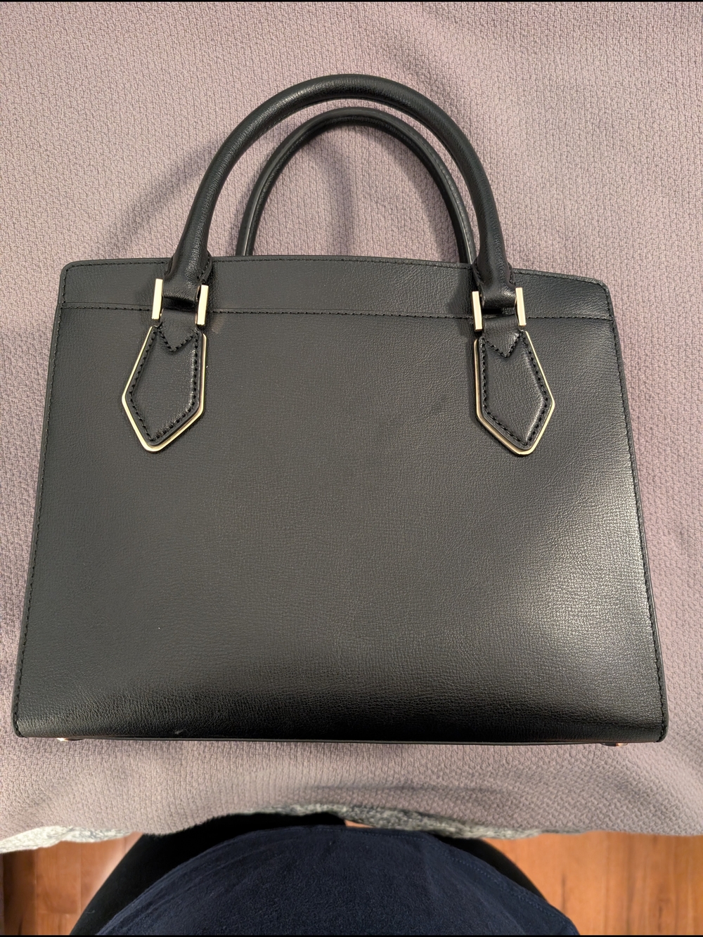 Michael Kors Black Leather Satchel Handbag - Picture 2 of 5
